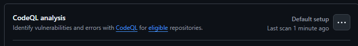 Code scanning is enabled and a scan has completed