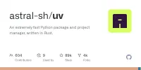 GitHub - astral-sh/uv: An extremely fast Python package and project manager, written in Rust. image