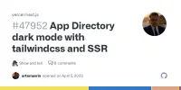 App Directory dark mode with tailwindcss and SSR · vercel next.js · Discussion #47952 image