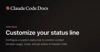 Customize your status line - Claude Code Docs image