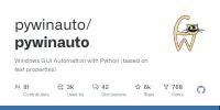 GitHub - pywinauto/pywinauto: Windows GUI Automation with Python (based on text properties) image