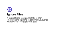 Ignore Files - ESLint - Pluggable JavaScript Linter image