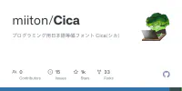 GitHub - miiton/Cica: プログラミング用日本語等幅フォント Cica(シカ) image