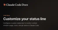 Customize your status line - Claude Code Docs image